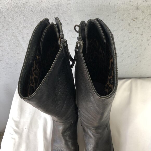 Sofft Boots Womens Size 7.5 Brown Knee High Leather Back Lace Zip Riding Tall - Picture 16 of 16